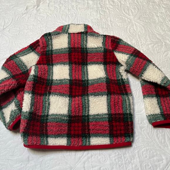 Gymboree Plaid Sherpa Fleece Half Zip Pullover Sweatshirt Size 4T - Picture 4 of 5